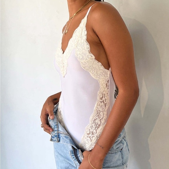 FREE PEOPLE x HAH Back Off Bodysuit In Blanc - Picture 2 of 5